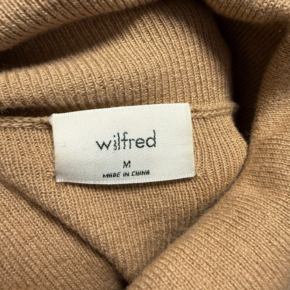 Aritzia | Wilfred | Rebecca Crop Turtleneck Sweater Wool Cotton Size M - Picture 10 of 13
